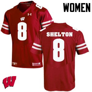 Women's Wisconsin Badgers NCAA #8 Sojourn Shelton Red Authentic Under Armour Stitched College Football Jersey YT31L18PA